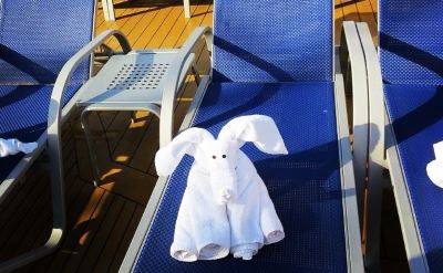 Carnival Dream deck chairs with towel animals